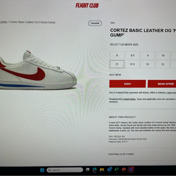 Nike Cortez “Forrest Gump” White and Red Sneakers - Picture 6 of 6